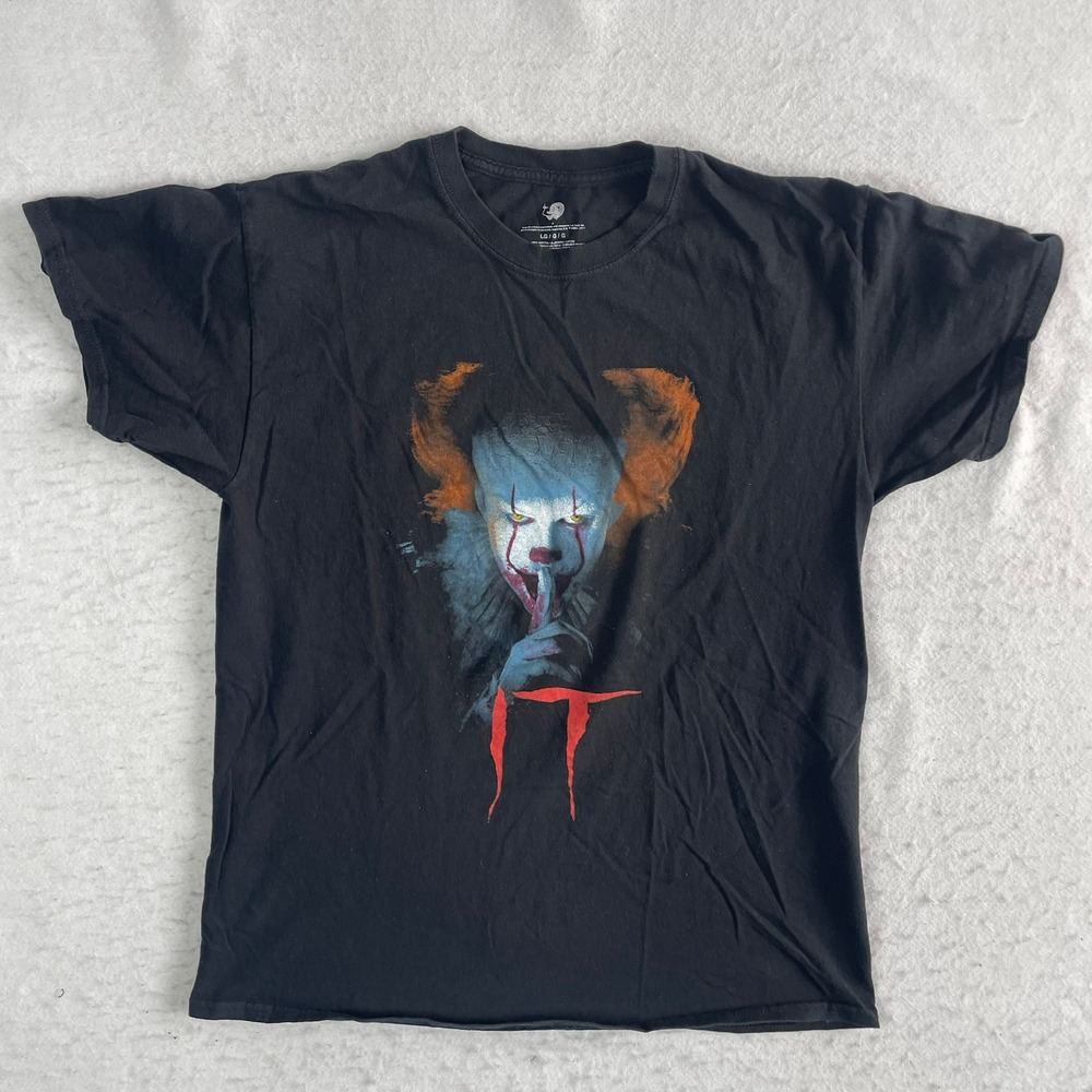 Mad Engine IT Pennywise Movie T-Shirt Mens Large‎ Black Graphic Short Sleeve Tee